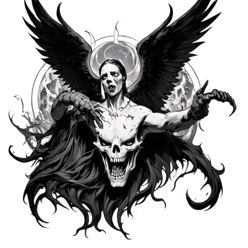 Heaven Vs Hell tattoo design idea