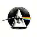 create an old school style tattoo with the drawing of the cover of the album "The division bell" by Pink Floyd tattoo design idea