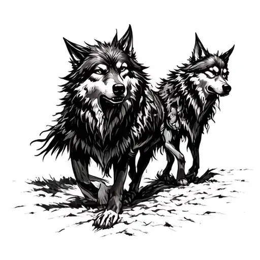 DEMONIC WOLF RIDERS, NOMADS, 1%, MC tattoo design idea