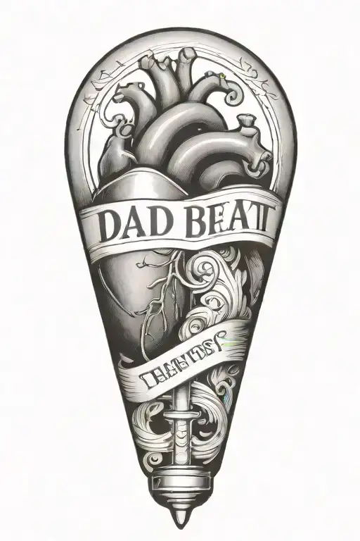 Dad heartbeat tattoo design idea