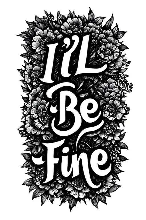 I’ll Be Fine;Philippians 4:13 written in cursive tattoo design idea