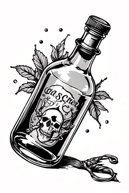 vintage poison bottle fine line tattoo tattoo design idea