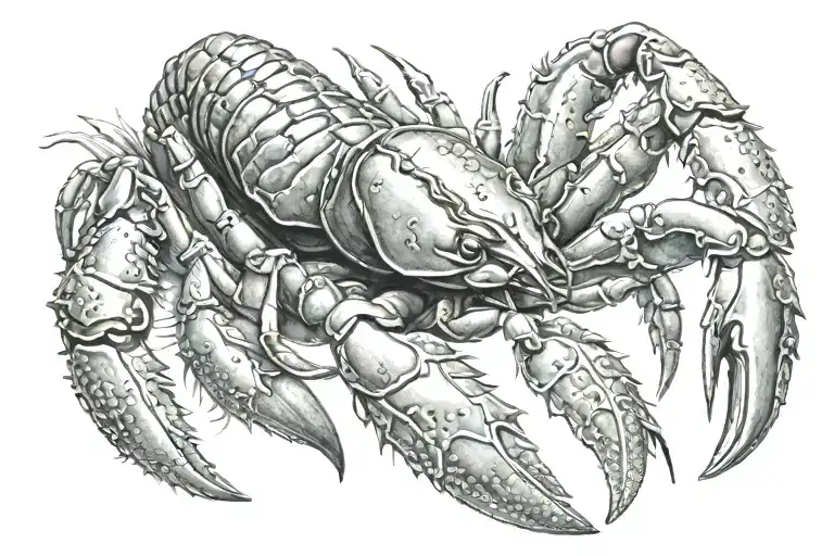 crayfish tattoo design idea