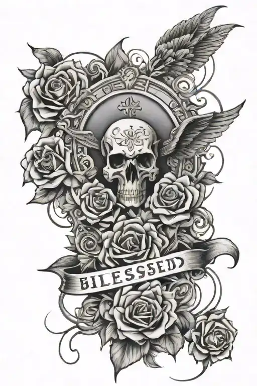 Blessed through God tattoo design idea