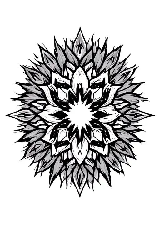 sharp gothic mandala tattoo design idea
