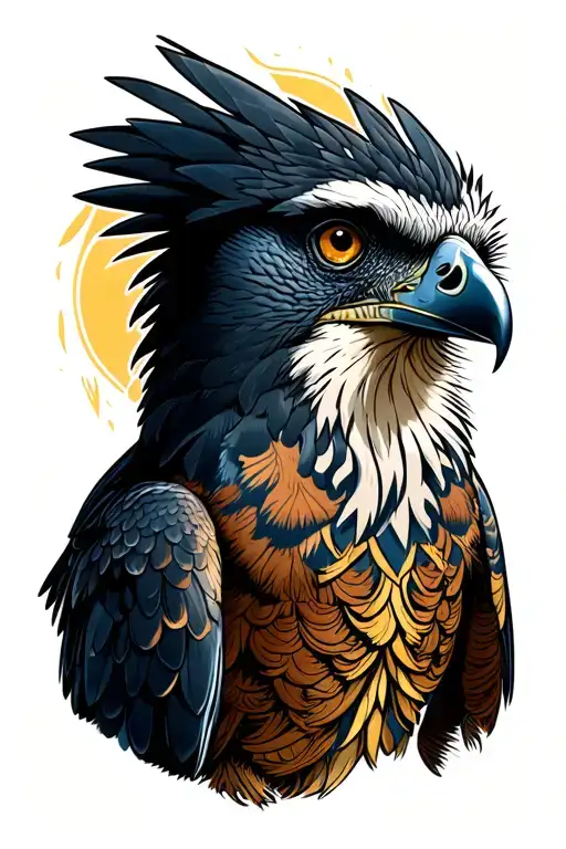 Harpy Eagle staring back at me tattoo design idea