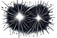 shooting starbursts and start across chest with whispy swirls trailing behind them and small scattered diamonds tattoo design idea