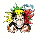 naruto luffy zoro ichigo hollow mask tattoo design idea