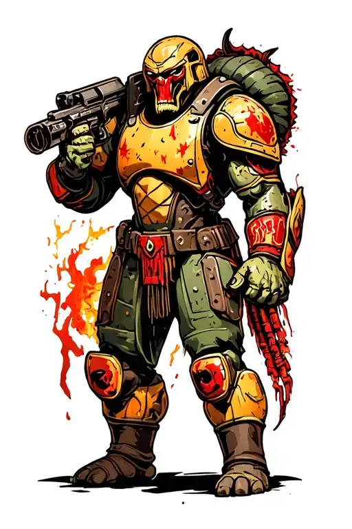 doom slayer form berserek tattoo design idea