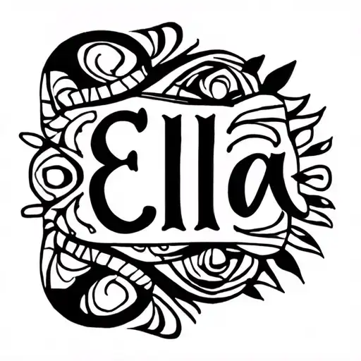 daughters name Ella tattoo design idea