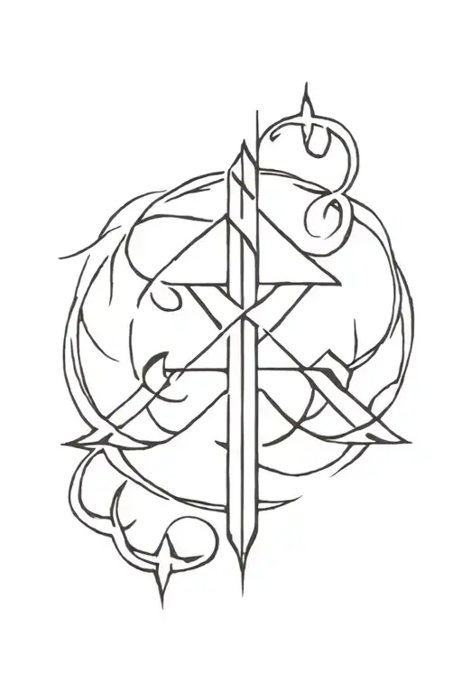 chi rho alpha and omega tattoo design idea