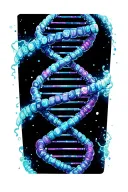 Coded helixThe double helix is made up of genetic code. The base pairs on the DNA rungs are replaced with symbolic code tattoo design idea