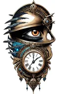 Space Theme With clock Technology With Egyptian And Inka Symbolism And All Seing Eye... Tattoo tattoo design idea