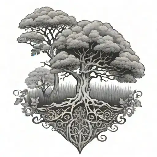 Conor and Bonnie Irish tree of life tattoo design idea