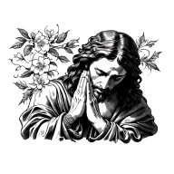 jesus praying tattoo design idea