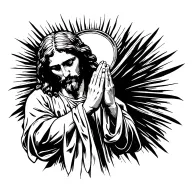 jesus praying tattoo design idea