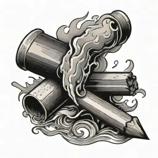extinguished match tattoo design idea