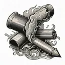 extinguished match tattoo design idea