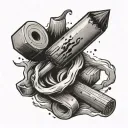 extinguished match tattoo design idea