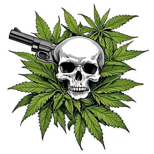 name(Yoni) life is a gamble money, gun, weed plant tattoo design idea