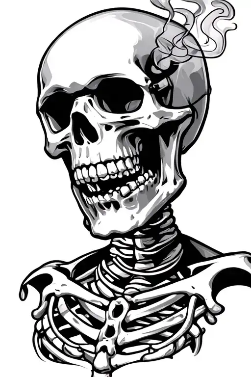 Dallas Cowboys skeleton smoking tattoo design idea