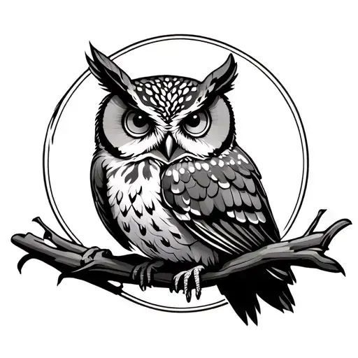Fine Line Owl tattoo design idea
