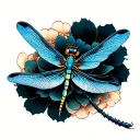 dragonfly flying tattoo design idea