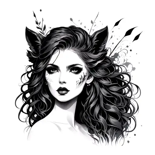 goth leo goddess sexy fit tattoo design idea