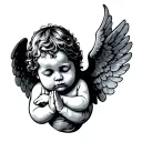 Baby Angel Praying tattoo design idea