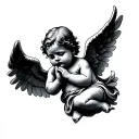 Baby Angel Praying tattoo design idea
