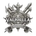 valhalla text tattoo design idea