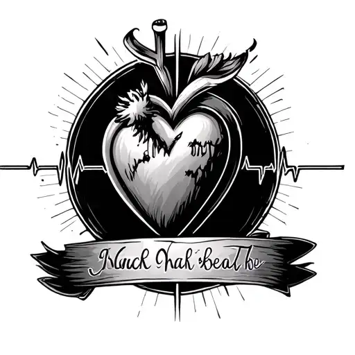 Name Heartbeat tattoo design idea