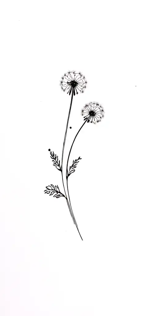 dandelion flower and the cherub tattoo design idea