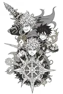 Black clover asta and liebe tattoo design idea