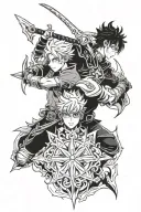 Black clover asta and liebe tattoo design idea
