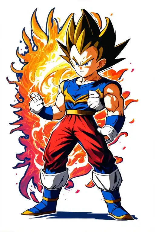 zenitsu + vegeta tattoo design idea