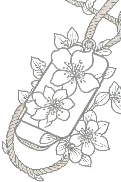 omamori rope cherry blossom  tattoo design idea