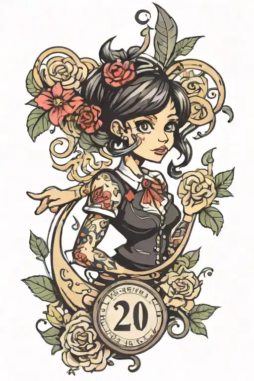 teacher, school, numbers, letters, children tattoo design idea