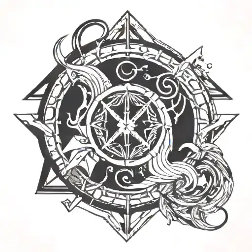 Capricorn and Gemini symbol tattoo design idea