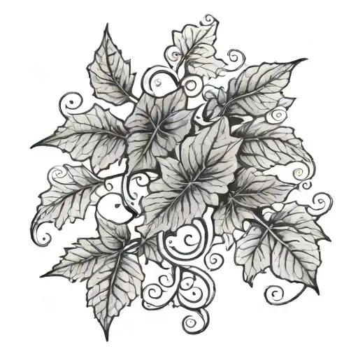 ivy vines tattoo design idea