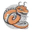 snake wrapped around chef knife intertwined tattoo design idea