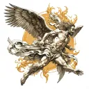 falling of icarus tattoo design idea