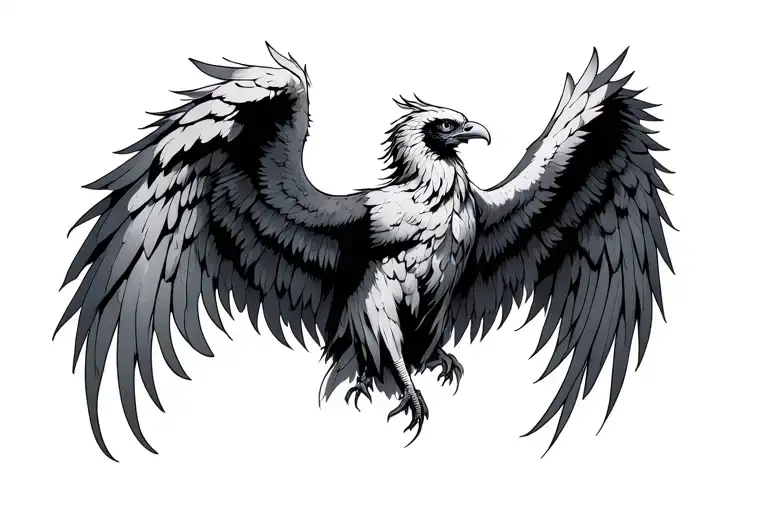 phoenix wings wrapped tattoo design idea