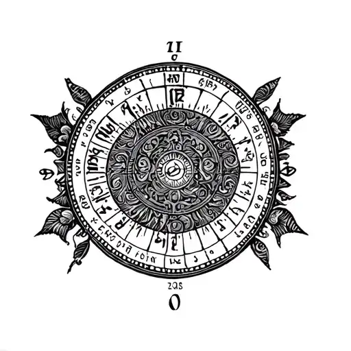 libra maya calendar tattoo design idea