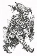 dancing jester tattoo design idea