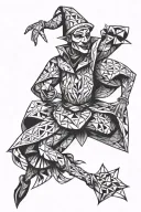 dancing jester tattoo design idea