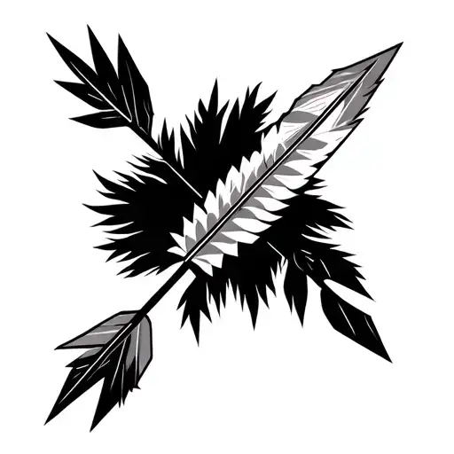 native american arrow  tattoo design idea