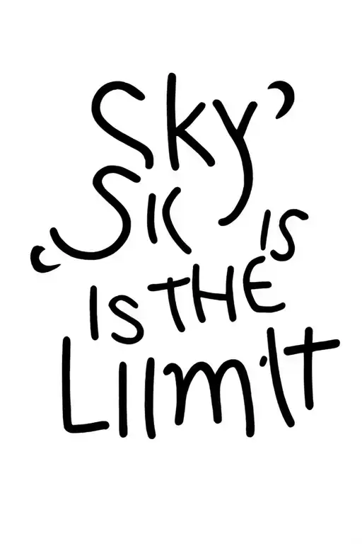 Quote "Sky Is The Limit" tattoo design idea