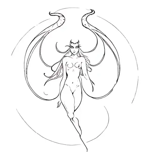 Sirene (devilman Crybaby) tattoo design idea