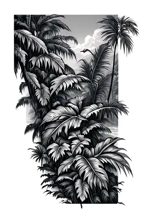 tropical rain forest  tattoo design idea